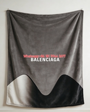 Balenciaga Minimalist Wave Print Flannel Sofa Throw Blanket BA184